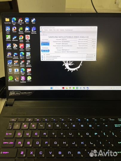 Игровой ноутбук msi gs66, i-7 11800, rtx3080 16 гб