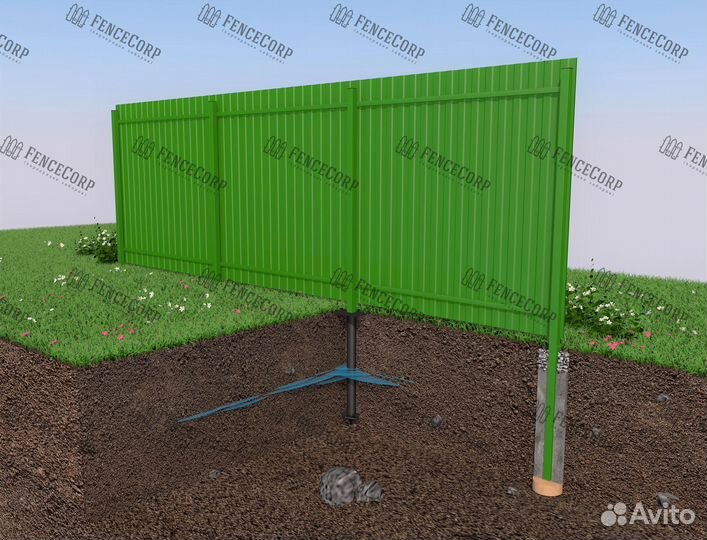 Забор из профнастила для дома 2 м. 0.45 мм