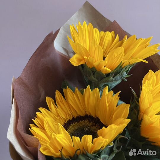 Букет из подсолнухов «Солнце», доставка