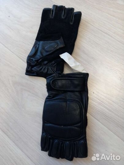 Тактические кожаные обрезные перчатки