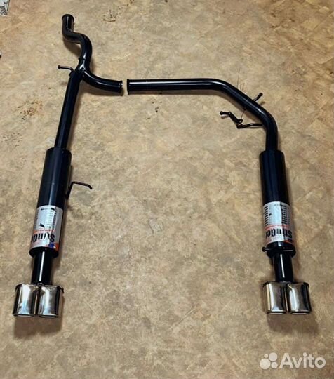 Раздвоенный глушитель с насадками ваз/Лада