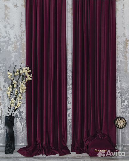 Шторы бархат богема бордо новые пошив