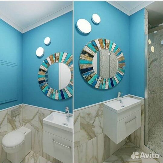 Зеркало круглое массив тик диаметр 78 Бали Индонез