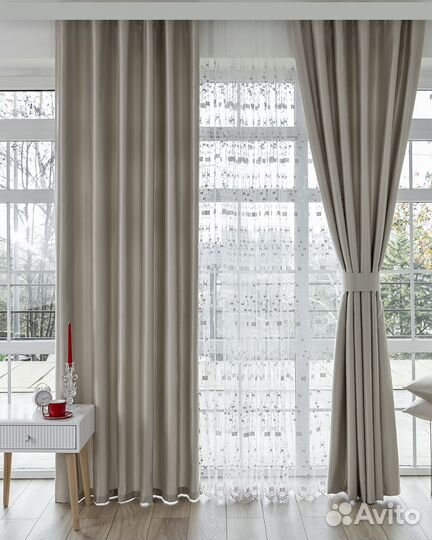 Шторы сатен Адора сливочный