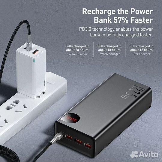 Внешний аккумулятор Baseus Adaman 40000mAh 22.5W