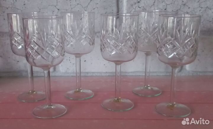 Рюмки хрусталь на высокой ножке СССР