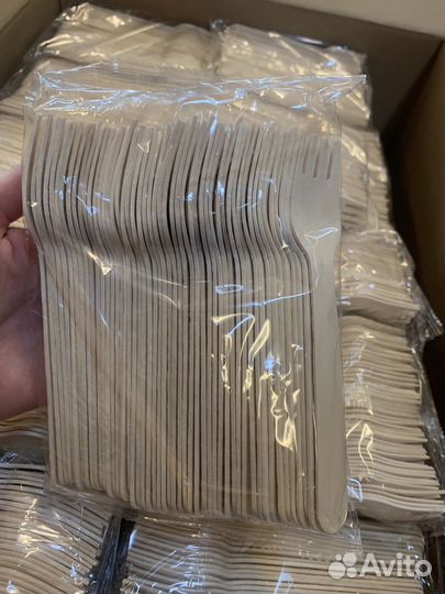 Вилка деревянная одноразовая