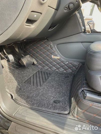 3Д коврики из экокожи с бортами в салон авто