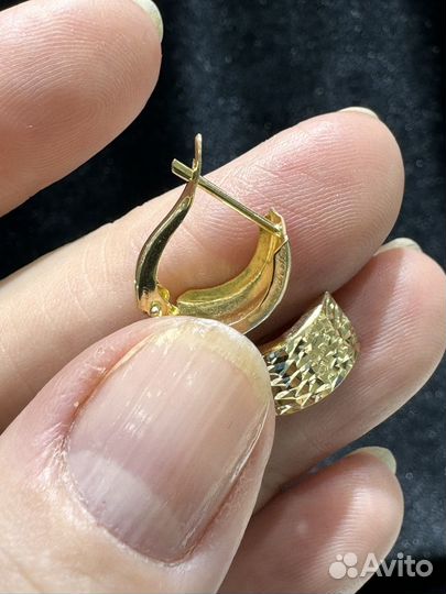 Золотые серьги мини конго 585 проба