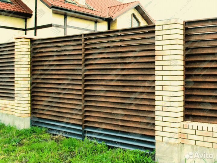 Забор жалюзи горизонтальный