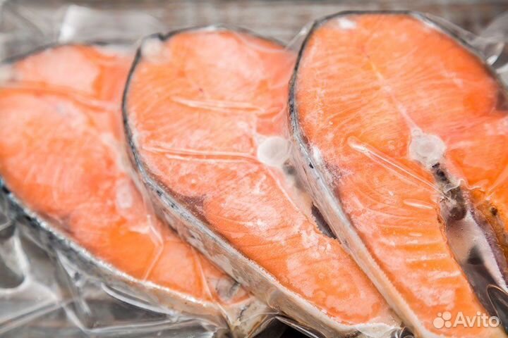 Стейки семги. Из крупного лосося