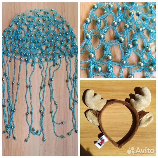 Ободок. Рожки. Ушки. Шапочка из бисера. Хендмейд