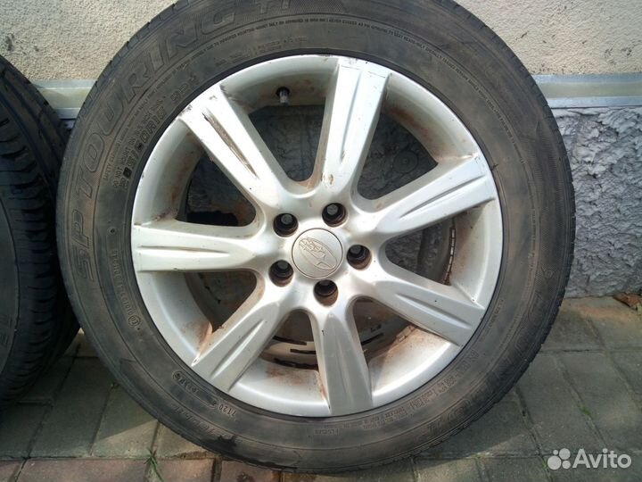Литые диски Субару с шинами