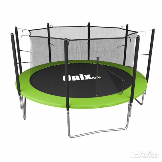 Батут с сеткой unix line Simple 12 ft Green inside