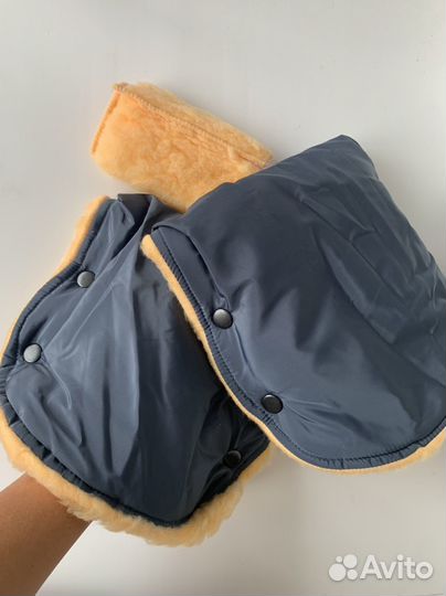 Муфты-Варежки меховые для ручки коляски