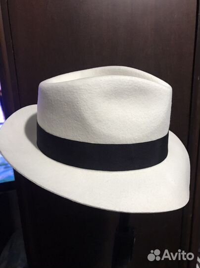 Шляпа Белая Федора