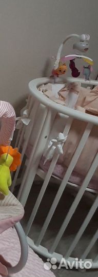 Детская кроватка трансформер круглая