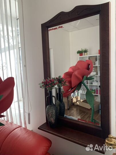 Зеркало деревянное б/у