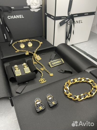Chanel колье цепочка серьги браслет
