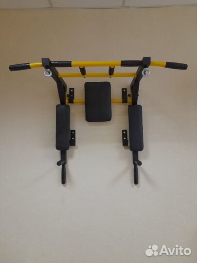 Турник брусья пресс 3 в 1 черно желтый