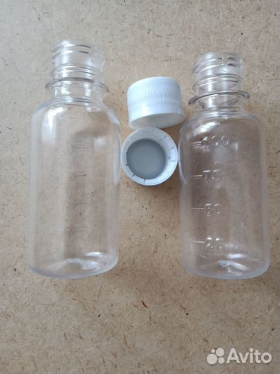 Флакон пэт 100 мл новые с крышкой