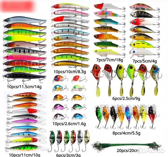 Воблеры по 10 штук на выбор