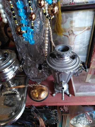 Самовар, декоративный с подносом