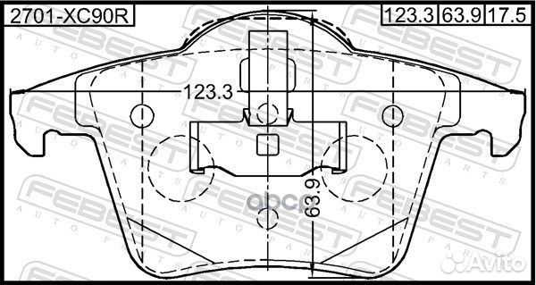 Колодки тормозные зад прав/лев 2701XC90R Fe