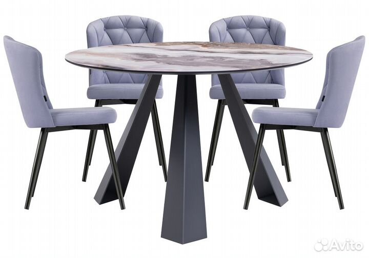 Обеденная группа Ромио velutto 49 - серо-коричневы