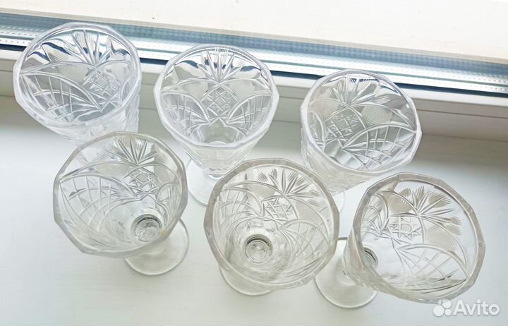 Фужеры бокалы стекло набор 6 штук