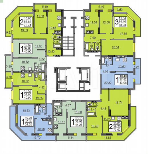 2-к. квартира, 71 м², 24/25 эт.