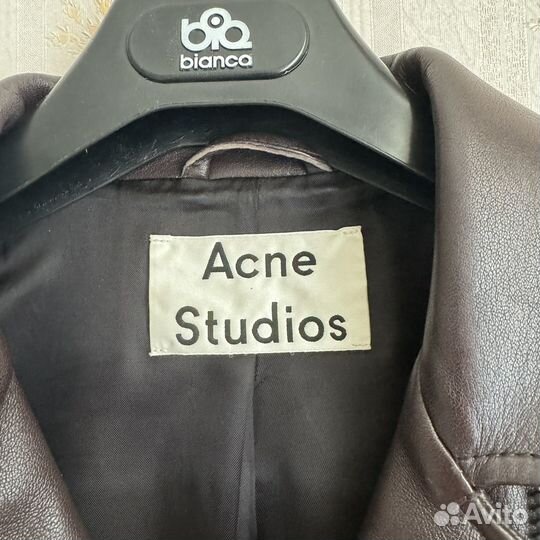 Куртка кожанная Acne Studios коричневая