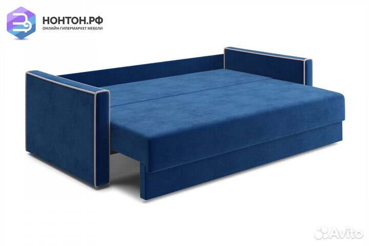 Диван еврокнижка Леон 3-х местный темно-синий