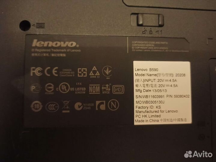 Ноутбук lenovo b590