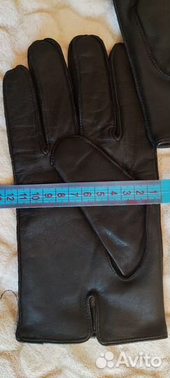 Мужские кожаные перчатки зимние новые