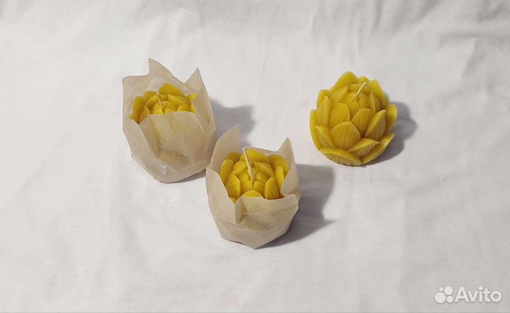 Натуральные восковые свечи (лотос)