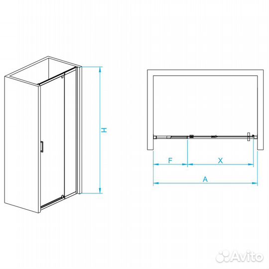 Душ. уголок Cezares 120cm w-ah-1-120/80-c-cr-iv