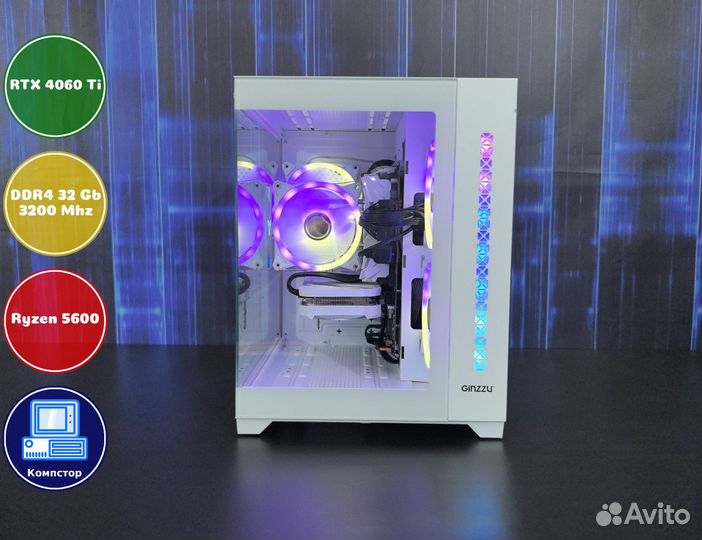 Игровая станция AMD5600-RTX4060Ti-32DDR4-XMG08-A520