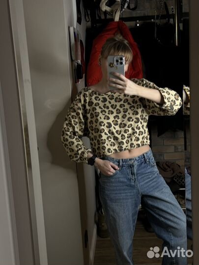 Кофта леопард Zara S