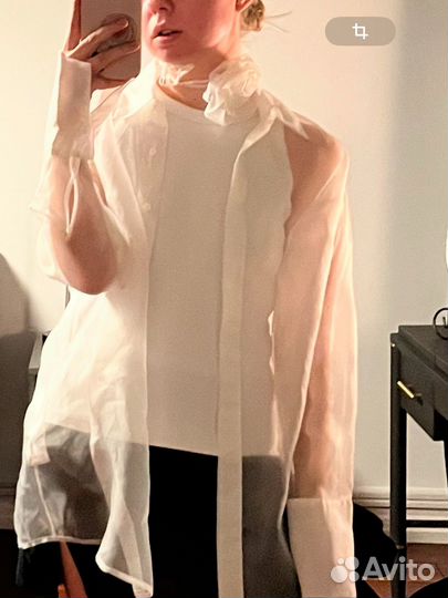 Шелковая блуза love republic с розой на шею