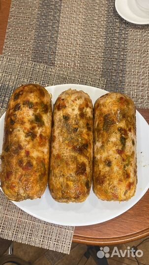 Домашний рулет из курицы и индюшатины