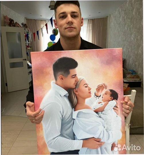 Портрет на холсте - премиум