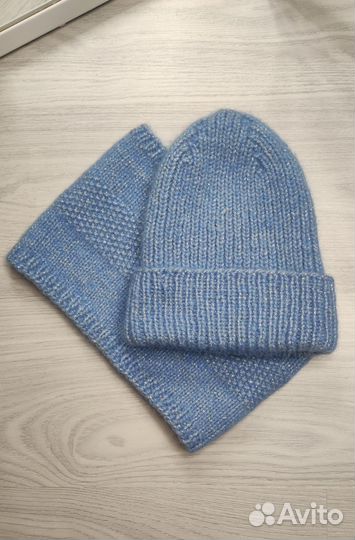 Вязаная шапка и снуд ручная работа