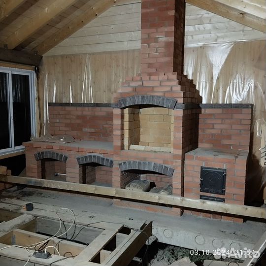 Мангальная зона из кирпича