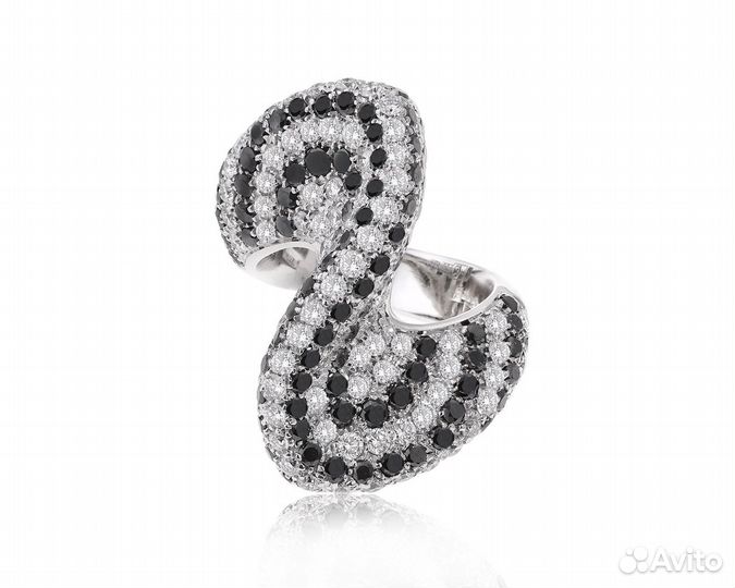 Золотое кольцо с бриллиантами 4.85ct Италия