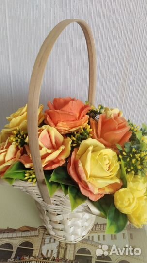 Букет из роз и пионов,мыло ручной работы