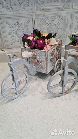 Подсвечник, деревянный декор, велосипед