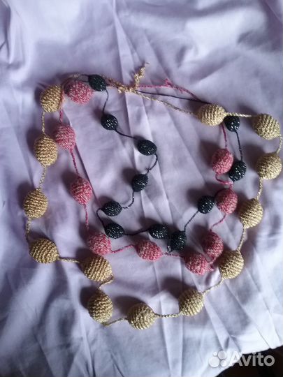 Бусы вязаные ручная работа