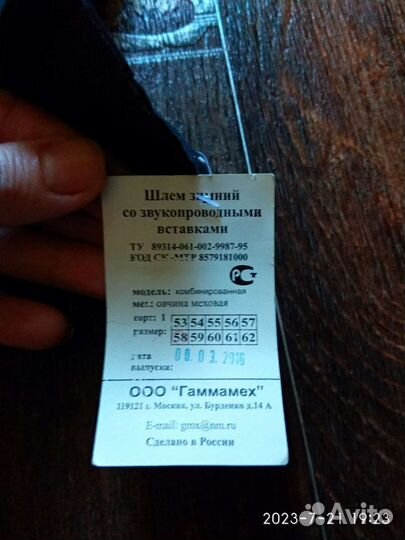 Шлем зимний со звукопроводными вставками