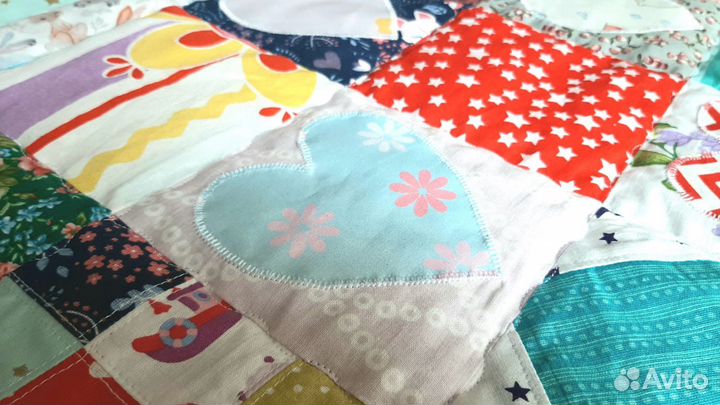 Лоскутный плед ручная работа